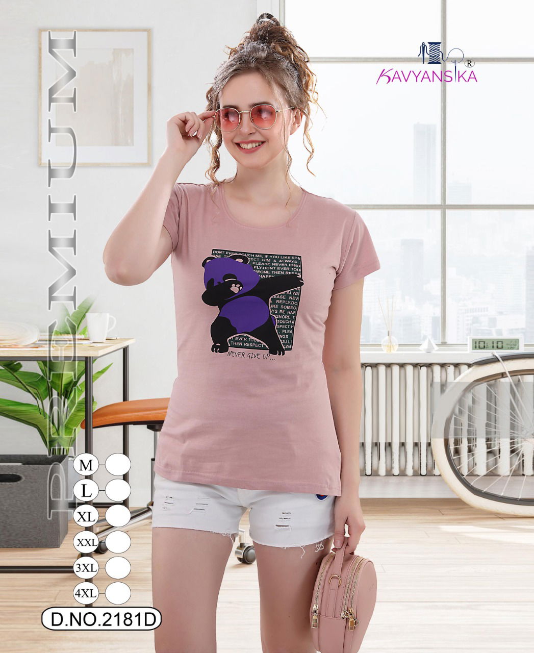Kavyansika Side Cut 2181 Casual Wear Hosiery cotton T-shirt Collection